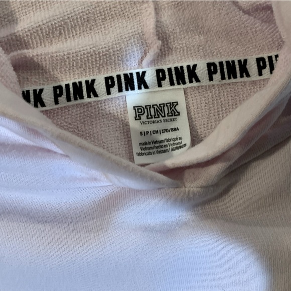 PINK Cropped Sweatshirt Hoodie - Size Small - Picture 3 of 4